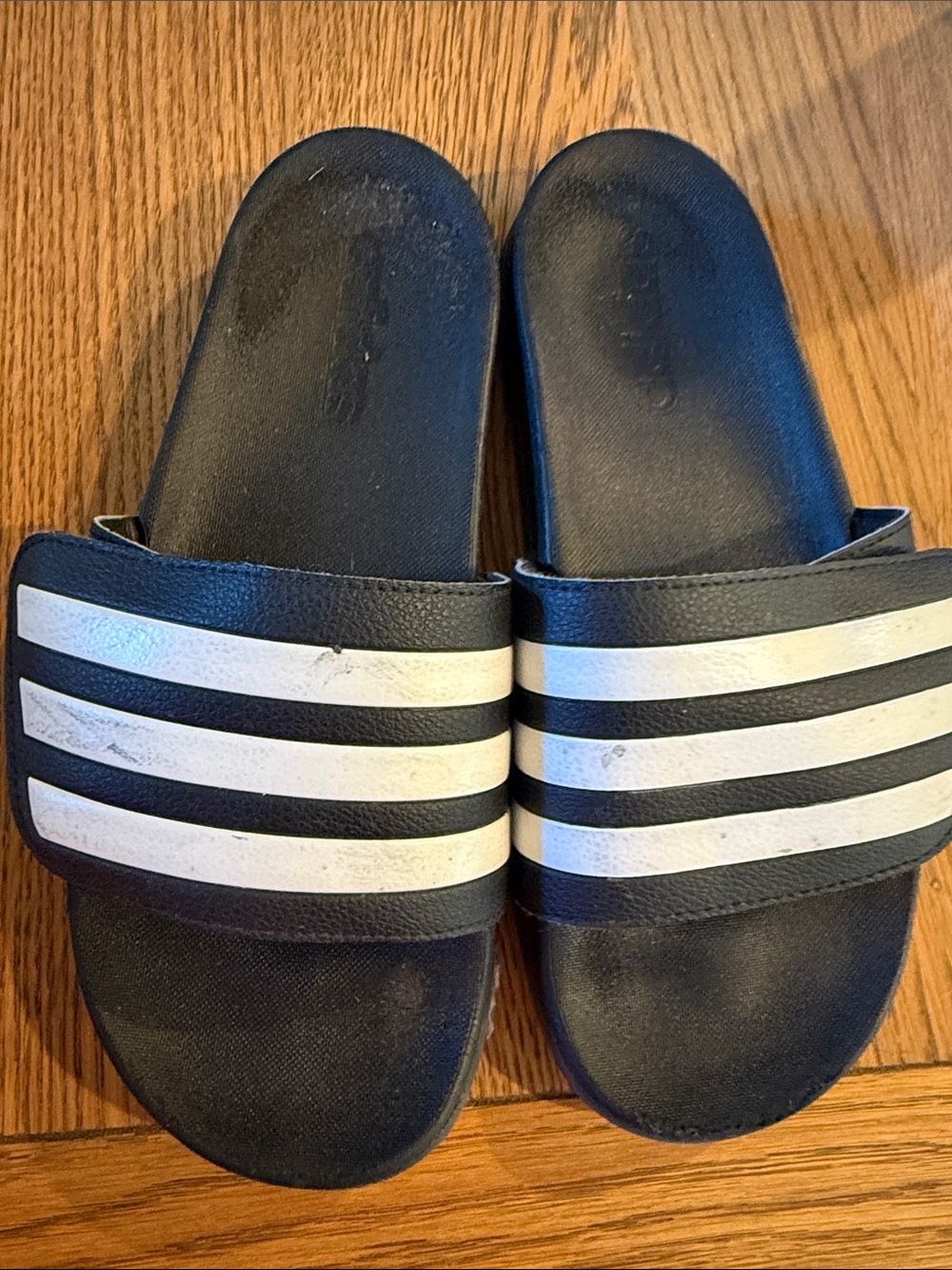 adidas Black and White Slide Sandals